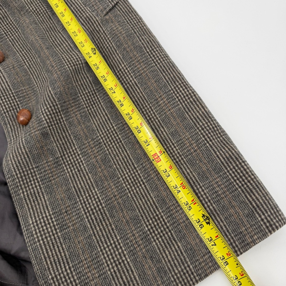 Vintage German Loden Coat Glen Plaid Wool Overcoat Dark Academia Old Money - Picture 10 of 10